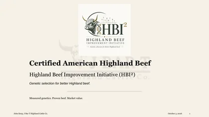 Cover of the Certified American Highland Beef — Highland Beef Improvement Initiative concept deck